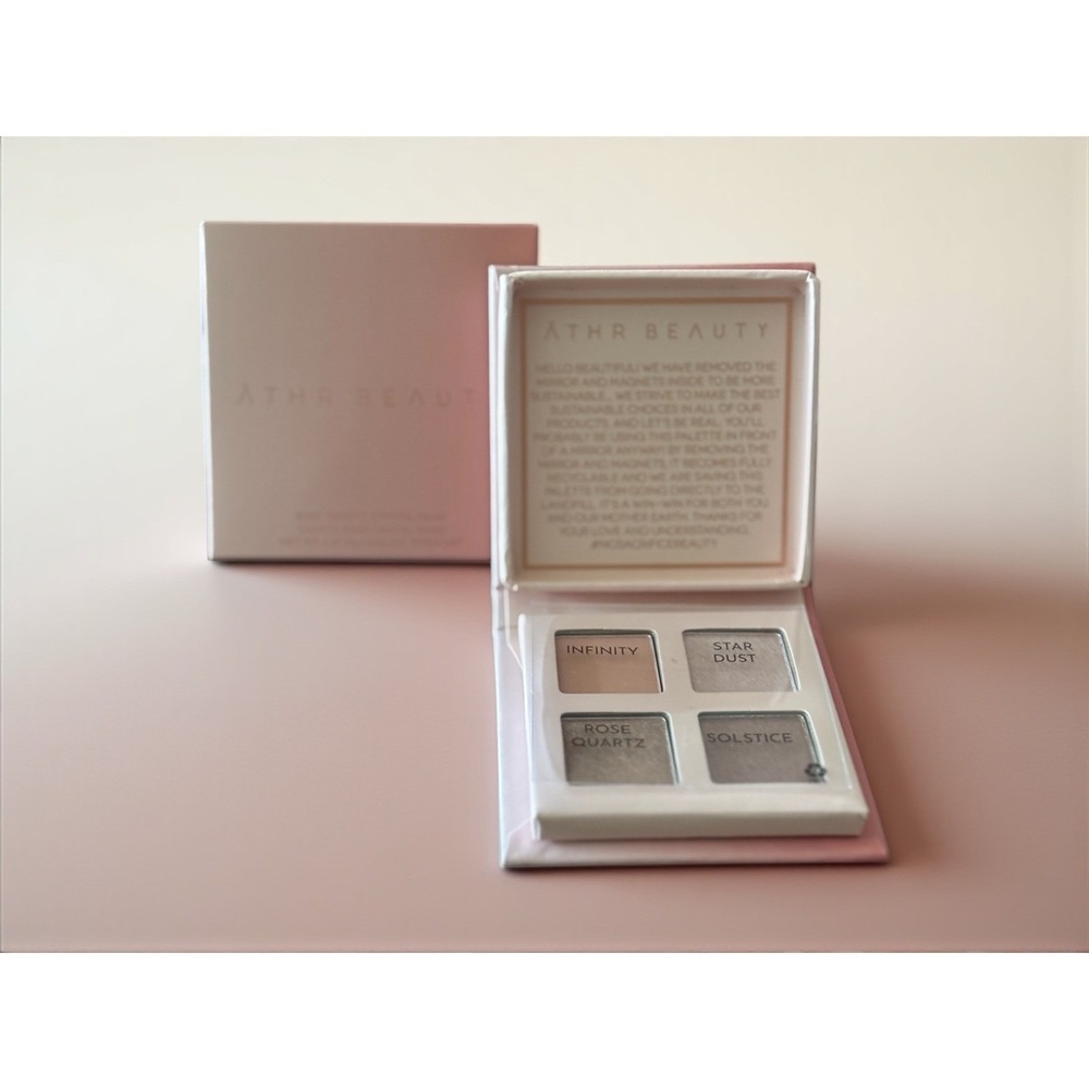 ATHR Beauty Rose Quartz Crystal Quad Eyeshadow Palette Vegan Clean Makeup NIB 2